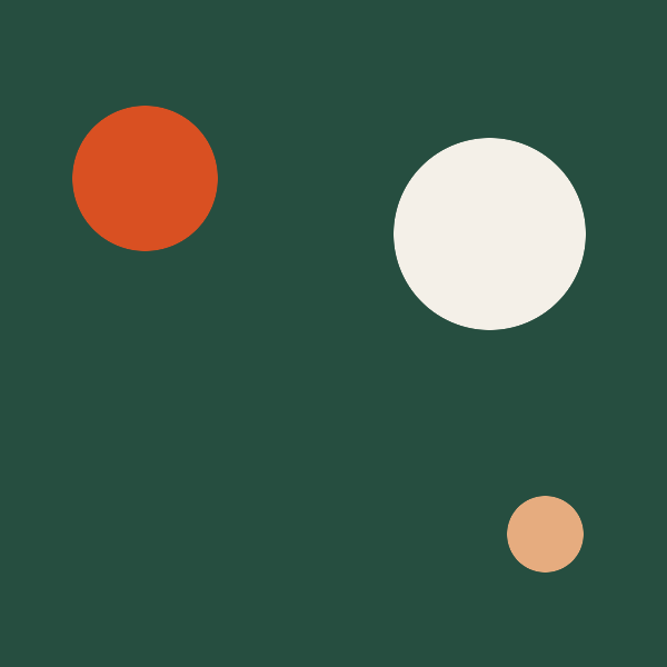 Original showcase artwork: selected shapes arranged on a deep green field