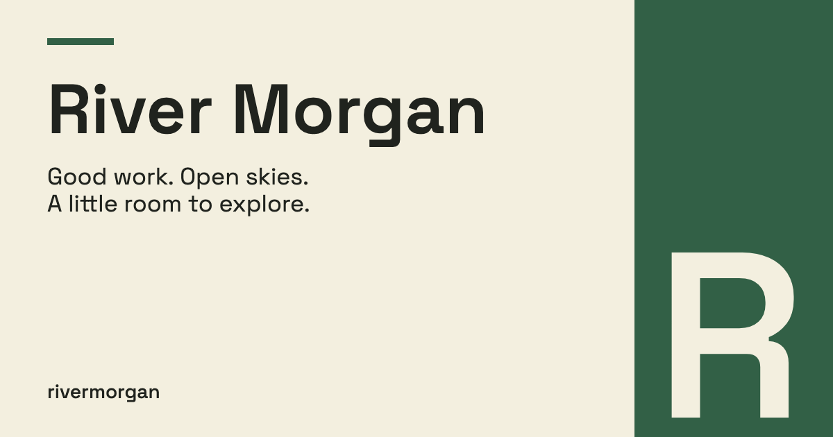 River, a fictional profile card typeset with Launch Kit.